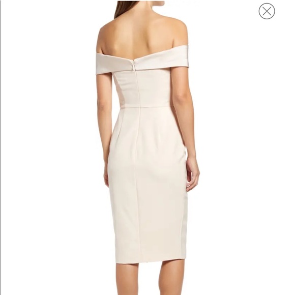 Lavish Alice Nude off the shoulder midi dress - Picture 5 of 8